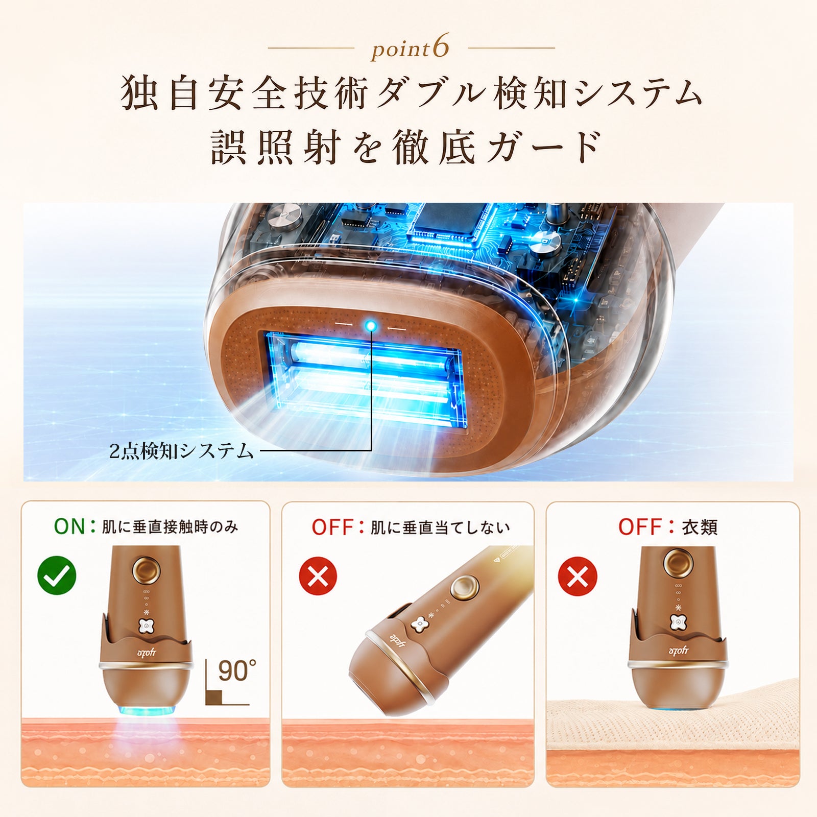 YETE アイスクリーム脱毛器 サファイア10°C冷却機能付き顔 VIO対応 大