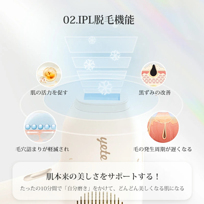 YETE 脱毛器 IPL光脱毛 家庭用脱毛器 冷感無痛ケア VIO対応 無限照射 YETE 脱毛器 IPL光脱毛 家庭用脱毛器 冷感無痛ケア VIO対応 無限照射