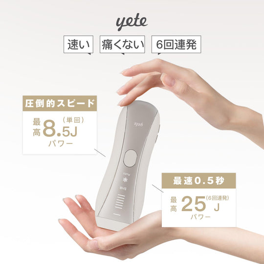 YETE 脱毛器  家庭用脱毛器 全身ムダ毛処理 IPL光脱毛器 家庭用 冷感無痛ケア 無痛設計 敏感肌対応 医療機器認証